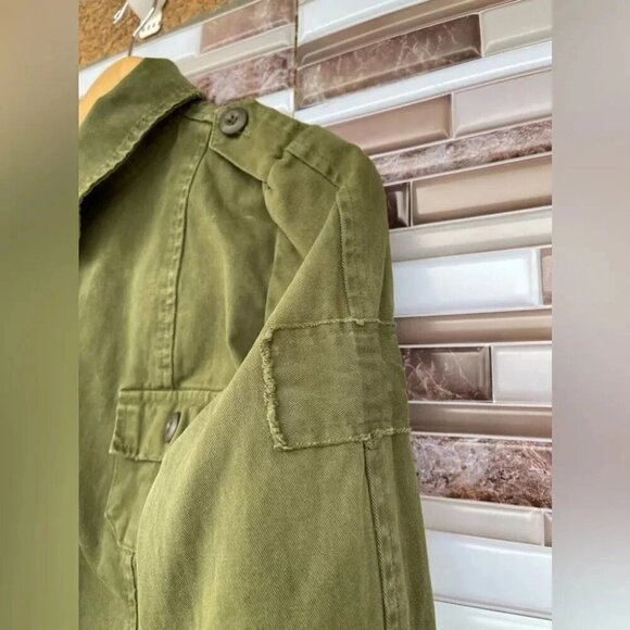 JENS PIRATE BOOTY X FREE PEOPLE Military Green Utility Jacket medium - Picture 3 of 9